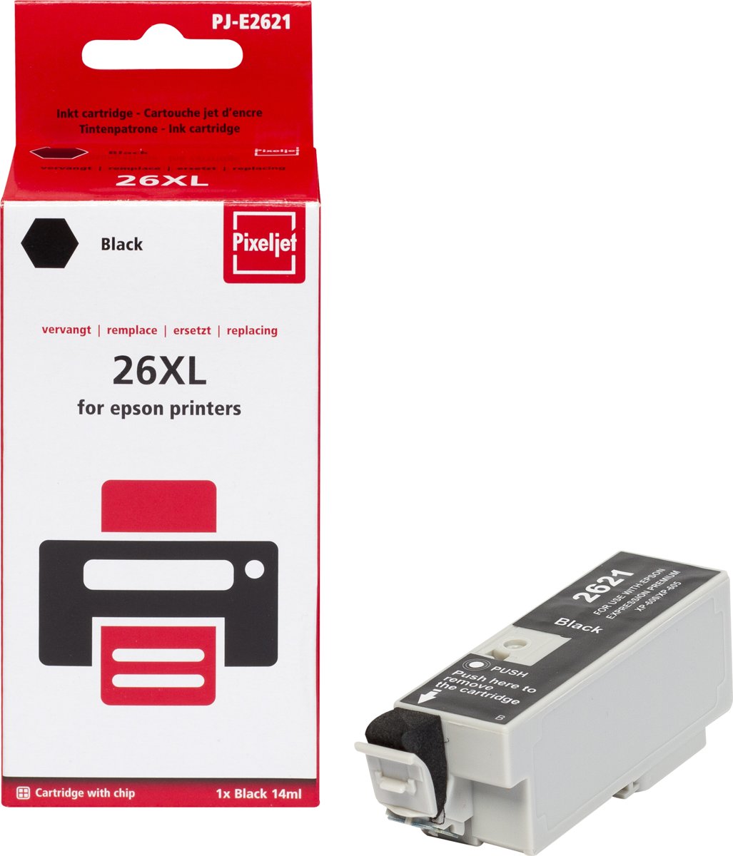 Epson 26XL (T2621) inktcartridge |Zwart| - Pixeljet